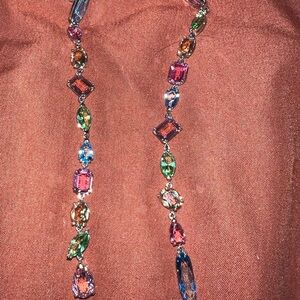 Swarovski asymmetric drop earrings